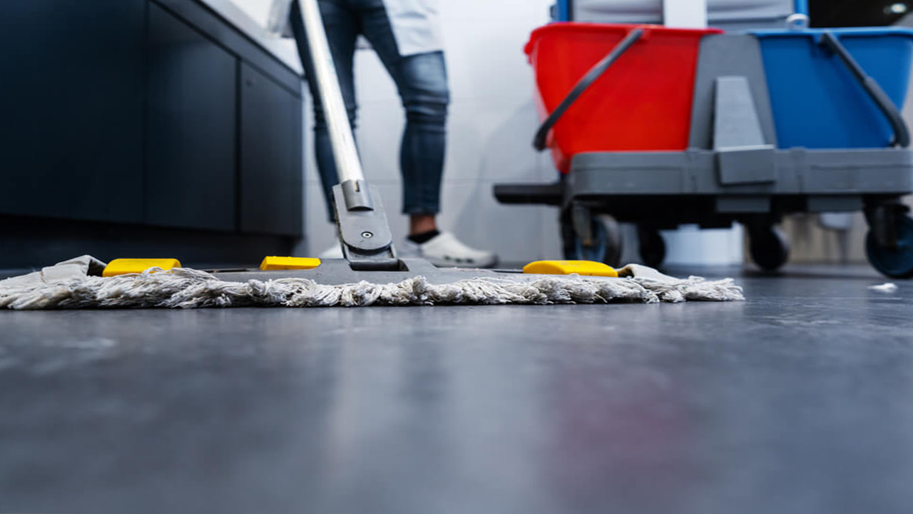 Mop Floors With Damp Mop